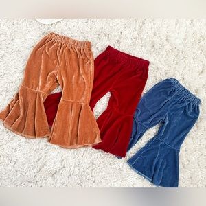 Velvet Bellbottoms | set of 3 | 6-12 months